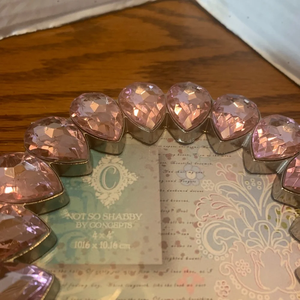 Pink Teardrop Crystal Photo Frame baby, girls, gift, bling wedding